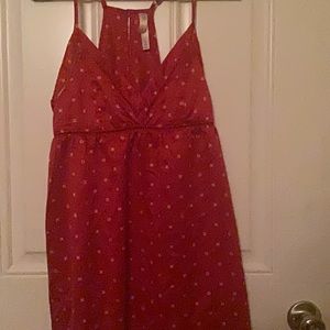 Gilligan and O’Malley Red & White Camisole Sleep Top Small Adjustable Straps
